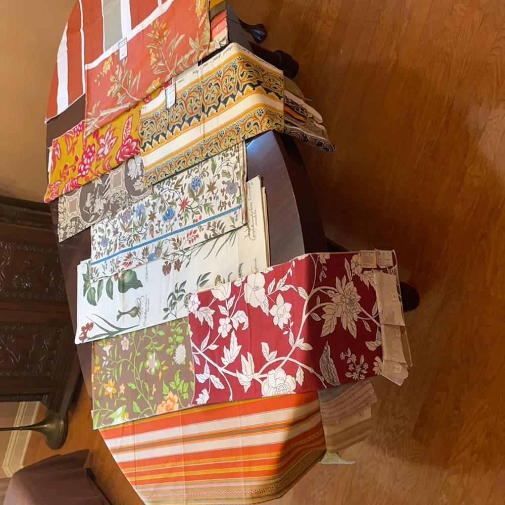 Large Collection of Designer Fabric Samples from 1970s: Scalamandre, Brunschwig